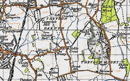Old map of Theydon Garnon in 1946