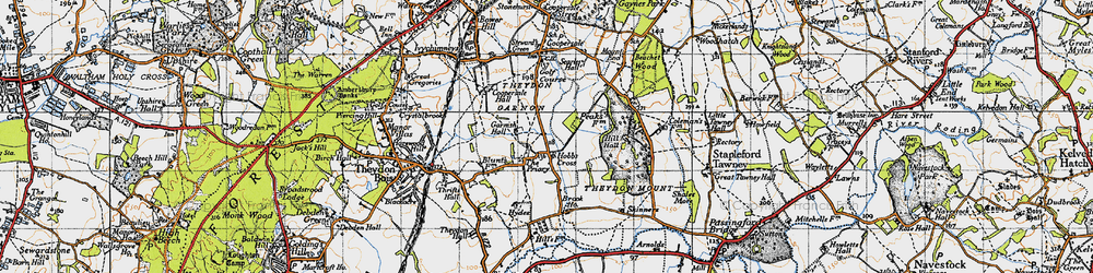 Old map of Theydon Garnon in 1946