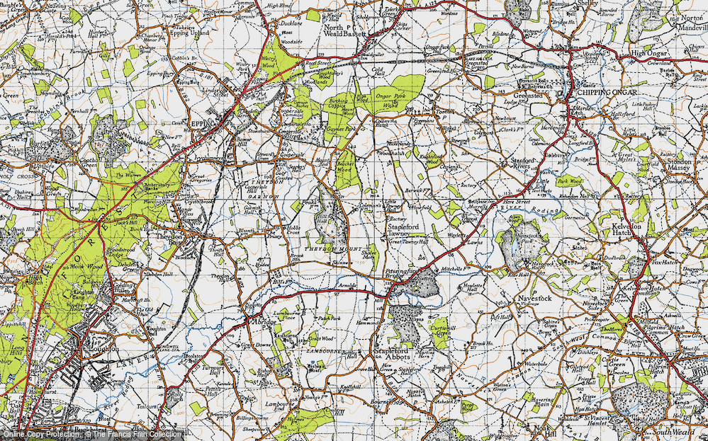 Old Map of Theydon Mount, 1946 in 1946