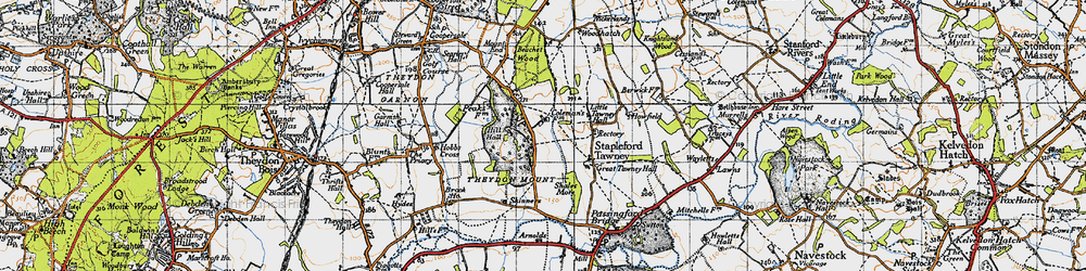 Old map of Theydon Mount in 1946