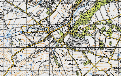 Old map of Thick Hollins in 1947