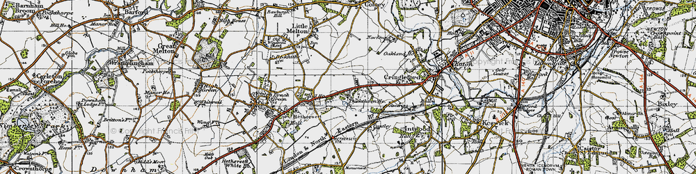 Old map of Thickthorn Hall in 1946