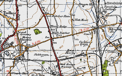 Old map of Thinford in 1947