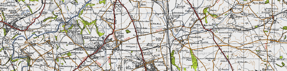 Old map of Thinford in 1947
