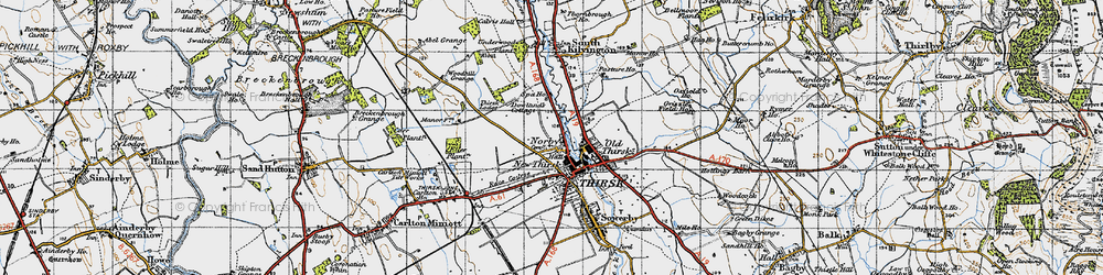 Old map of Thirsk in 1947