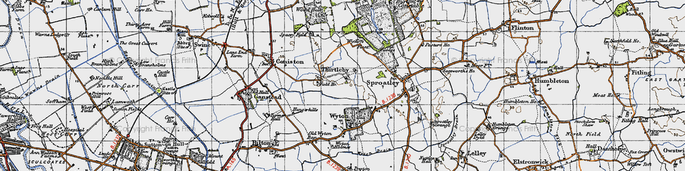 Old map of Thirtleby in 1947