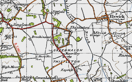 Old map of Thistleton in 1947