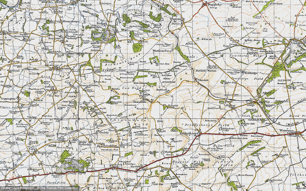 Old Map of Historic Map covering Beamer Hill in 1947