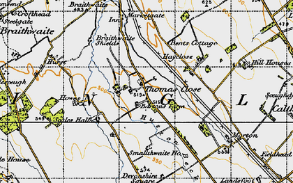 Old map of Bents Cotts in 1947