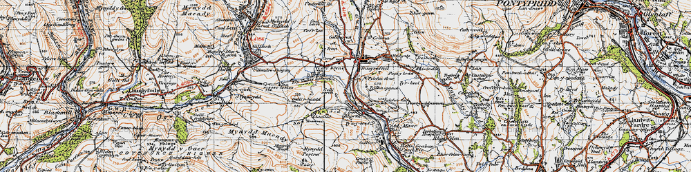 Old map of Tylcha Fach in 1947