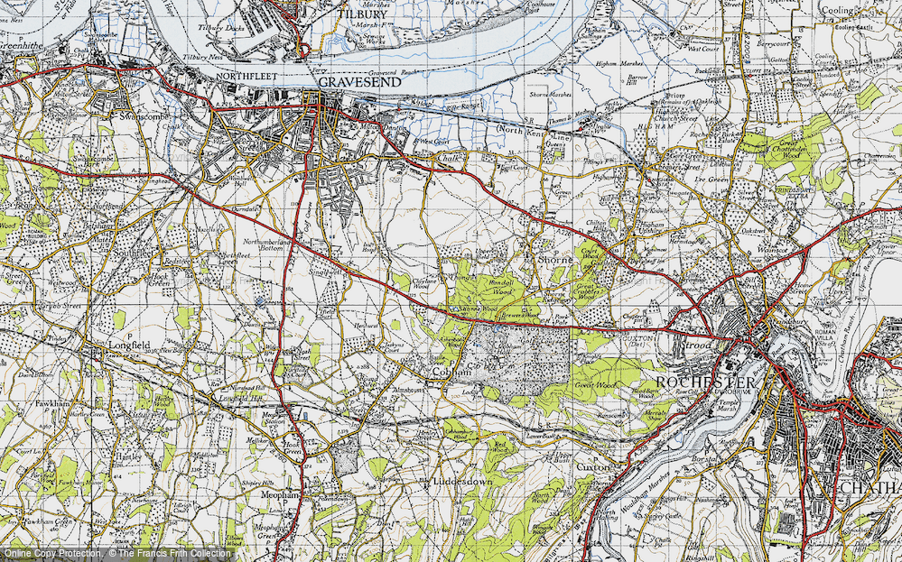 Old Map of Thong, 1946 in 1946