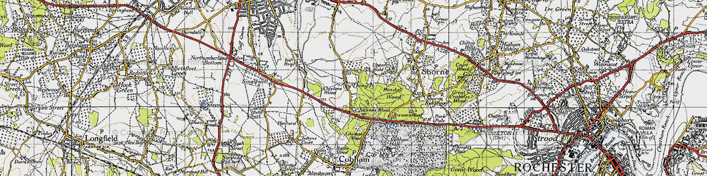 Old map of Thong in 1946