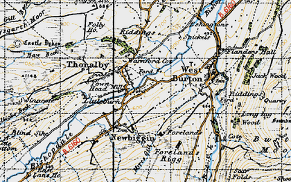 Old map of Thoralby in 1947