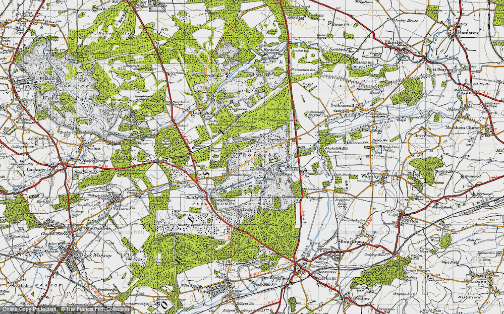 Old Map of Historic Map covering Buck Gates, The in 1947