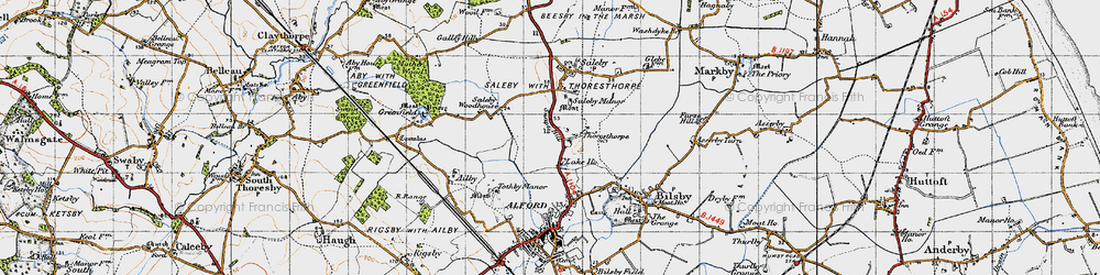 Old map of Thoresthorpe in 1946