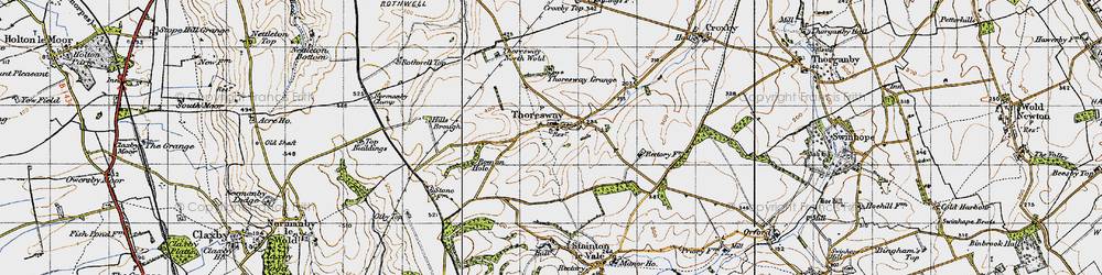 Old map of Thoresway in 1946