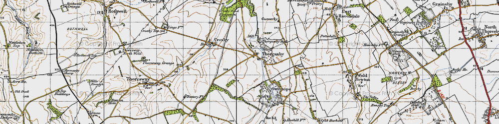 Old map of Thorganby in 1946