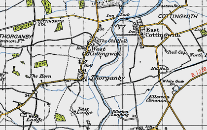 Old map of Thorganby in 1947