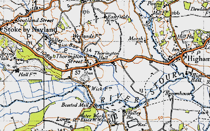 Old map of Thorington Street in 1946