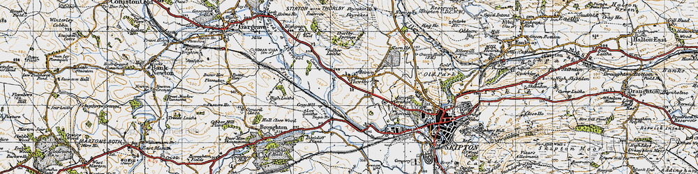 Old map of Thorlby in 1947