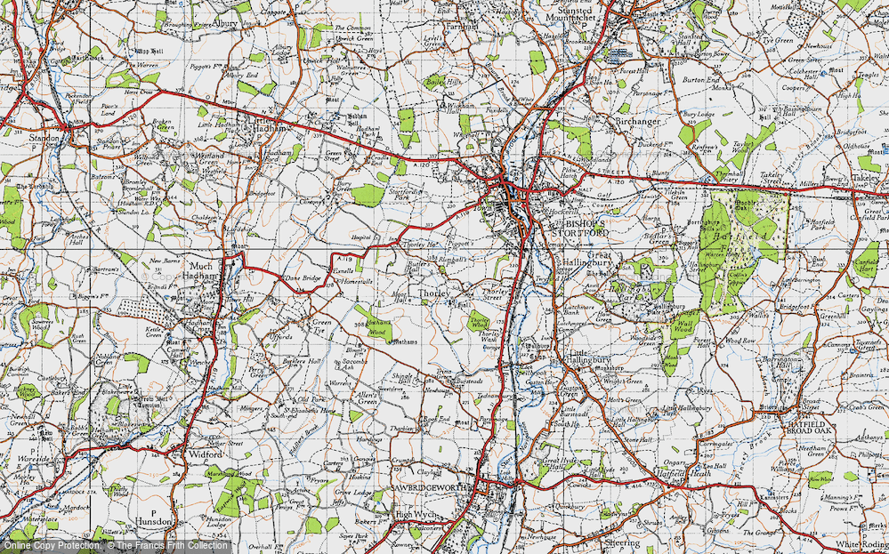 Old Map of Thorley, 1946 in 1946