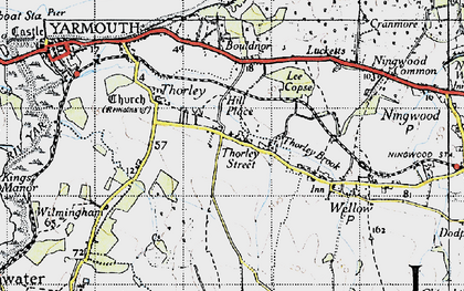 Old map of Thorley Street in 1945