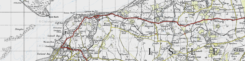 Old map of Thorley Street in 1945