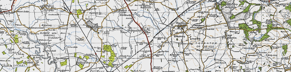 Old map of Woodman's Ho in 1947