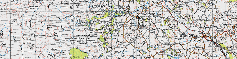 Old map of Thorn in 1946