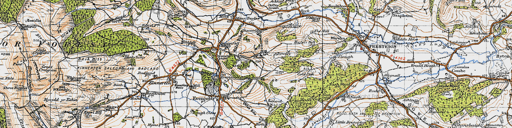 Old map of Thorn in 1947