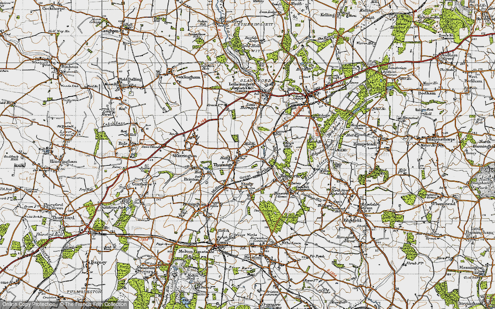 Old Map of Thornage, 1946 in 1946