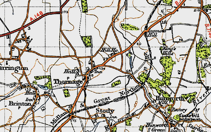 Old map of Thornage in 1946