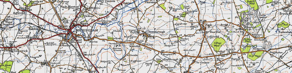 Old map of Thornborough in 1946