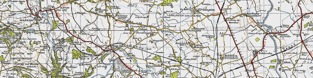 Old map of Thornborough in 1947
