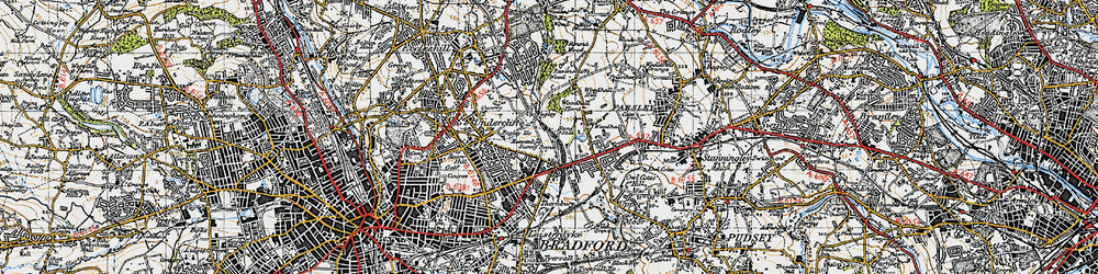 Old map of Thornbury in 1947
