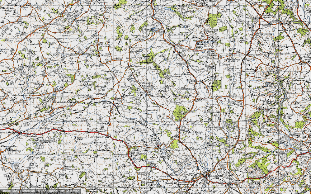 Old Map of Historic Map covering Wigpool Common in 1947