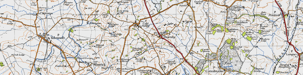 Old map of Thornby in 1946