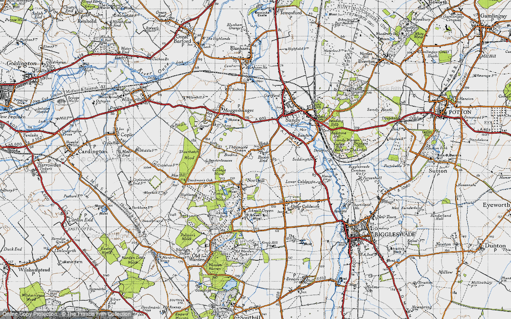 Old Map of Thorncote Green, 1946 in 1946
