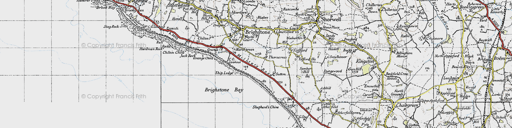 Old map of Brighstone Bay in 1945