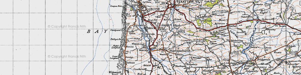 Old map of Thorne in 1946