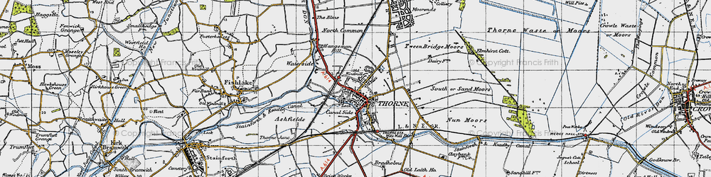 Old map of Thorne in 1947