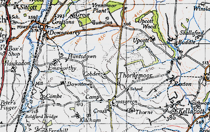 Old map of Thorne Moor in 1946