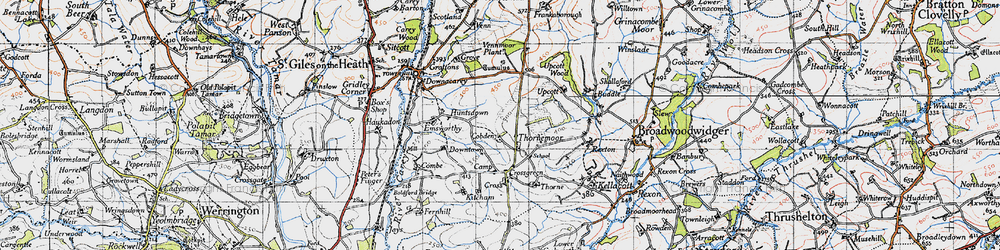 Old map of Thorne Moor in 1946