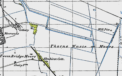 Old map of Thorne Moors in 1947
