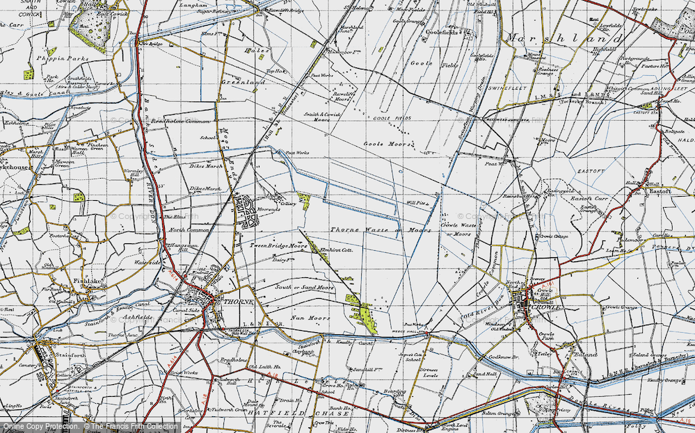 Old Map of Thorne Waste, 1947 in 1947