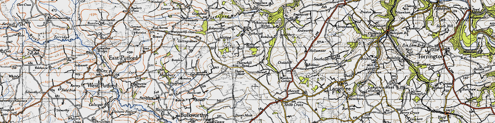 Old map of Thornehillhead in 1946