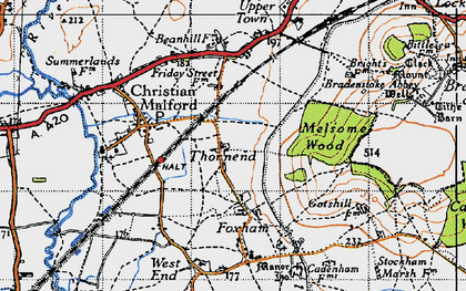 Old map of Thornend in 1947