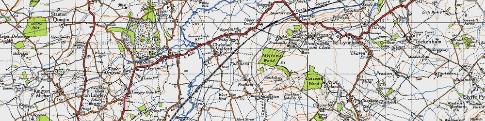 Old map of Thornend in 1947