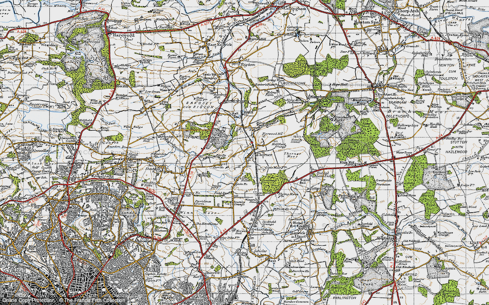 Old Map of Thorner, 1947 in 1947