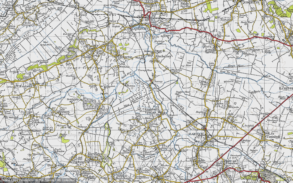 Old Map of Thorney, 1945 in 1945